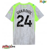 Camiseta Manchester City Josko Gvardiol #24 Tercera Equipación para mujer 2025-26 manga corta